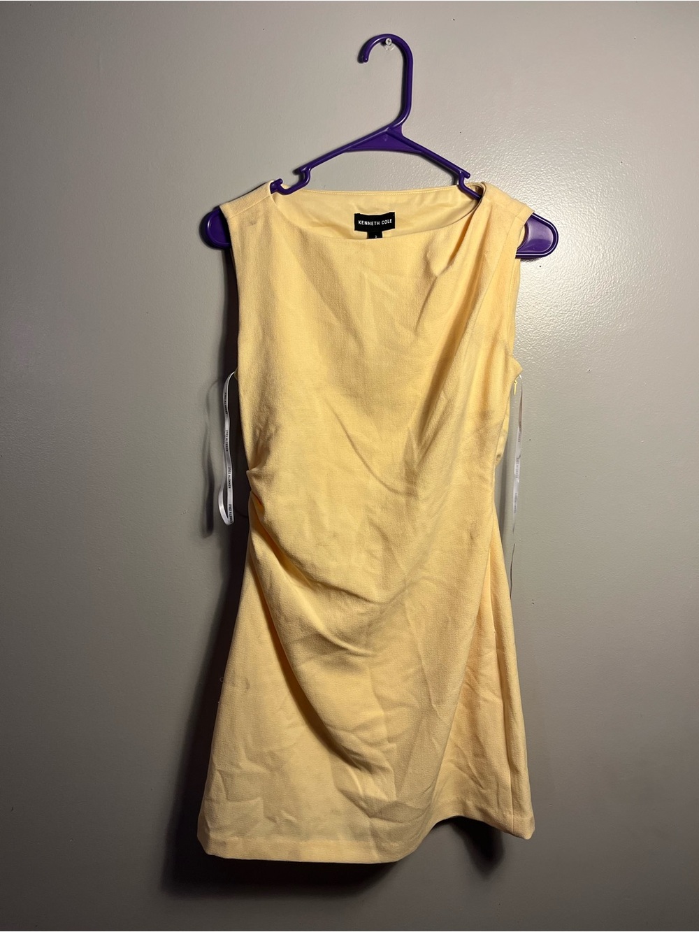 Kenneth Cole Pale Yellow Sleeveless Mini Dress